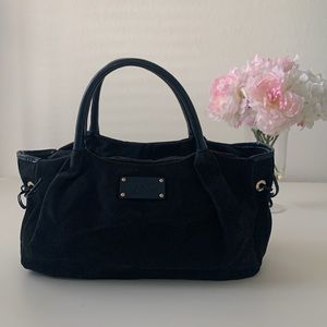 Kate Spade Cotton Patent Leather Trim Canvas Satchel